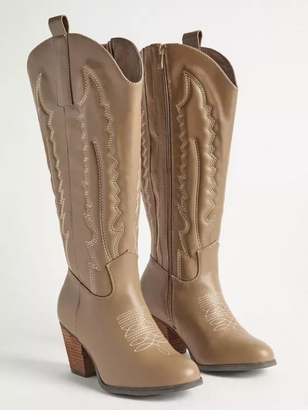 Western Knee-High Heeled Boots